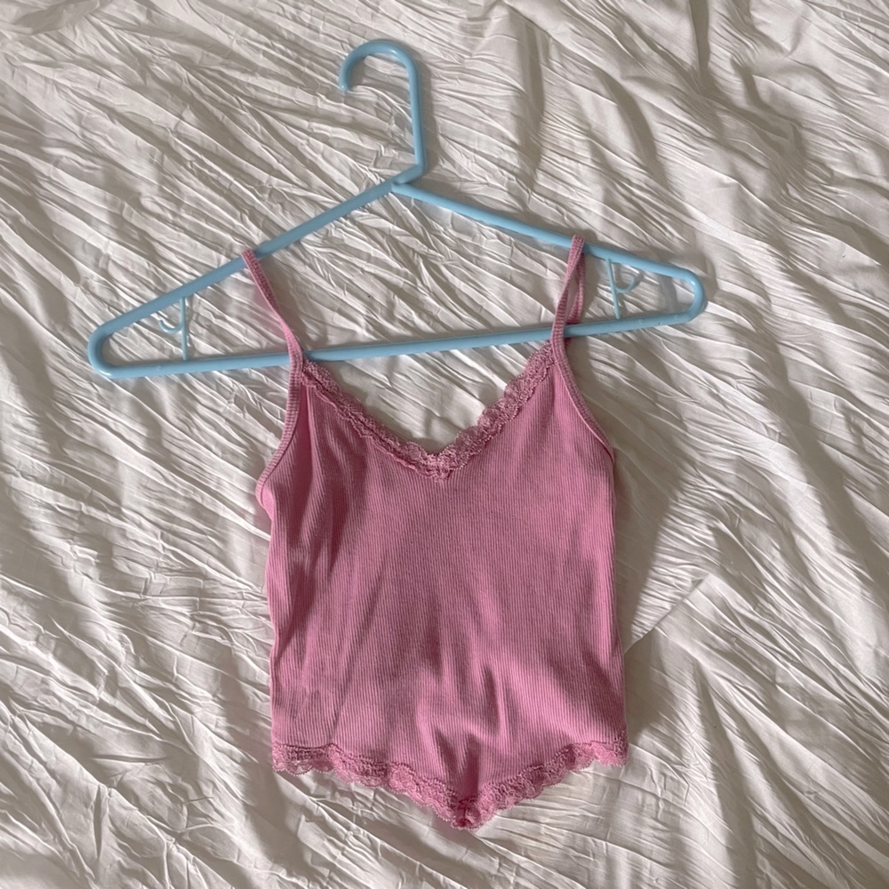 Hollister Pink Lacy Tank Top